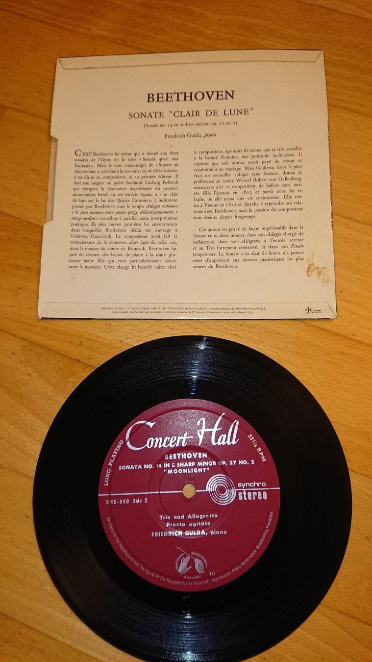 Dischi in vinile: Beethoven - Sonate Clair de lune - Single – Usato da Egg b. Zürich venduto da orwell1984 1