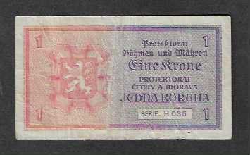 Banconote: B. Morava  1  Koruna    Gebraucht – Usato da Gordola venduto da coinsandnotes 1