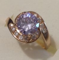 Fantastischer vergoldeter Ring Zirkonia Gr. 57
