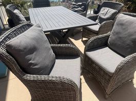 6 Fauteuils de jardin en polyrotin