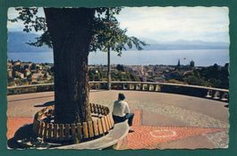 Lausanne, Vue sur la Ville et les Alpes, belebt, ungelaufen