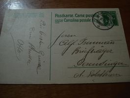 Ganzsache 1917, gelaufen, o Neuhausen