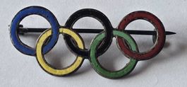 Olympiade 1936 Ringe Brosche antik