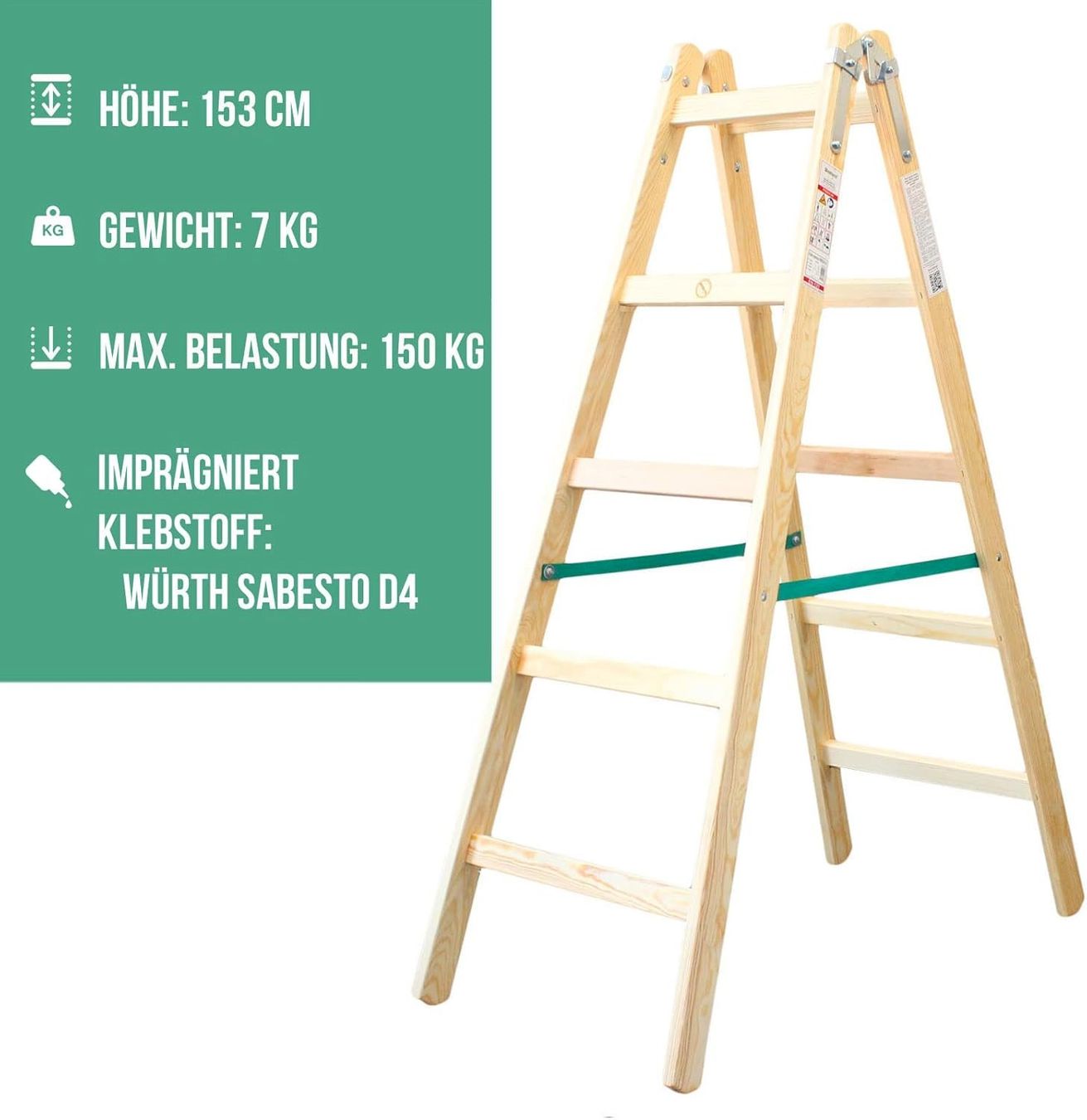 Leitern: Holzleiter mit 5 Sprossen – Neu und originalverpackt aus Bottighofen von zaap 1