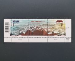 Schweiz Sondermarken Gottardo 2016 mit Zwischensteg, **
