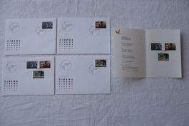 1995 4 FDC 100 Jahre Kino Satz & Einzelmarken SBK 882 - 884