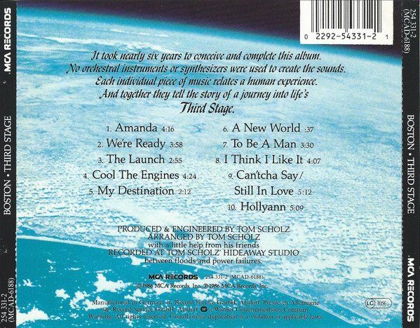 CD: CD Boston - Third stage (1986) – Usato da Möriken AG venduto da mineralia 1