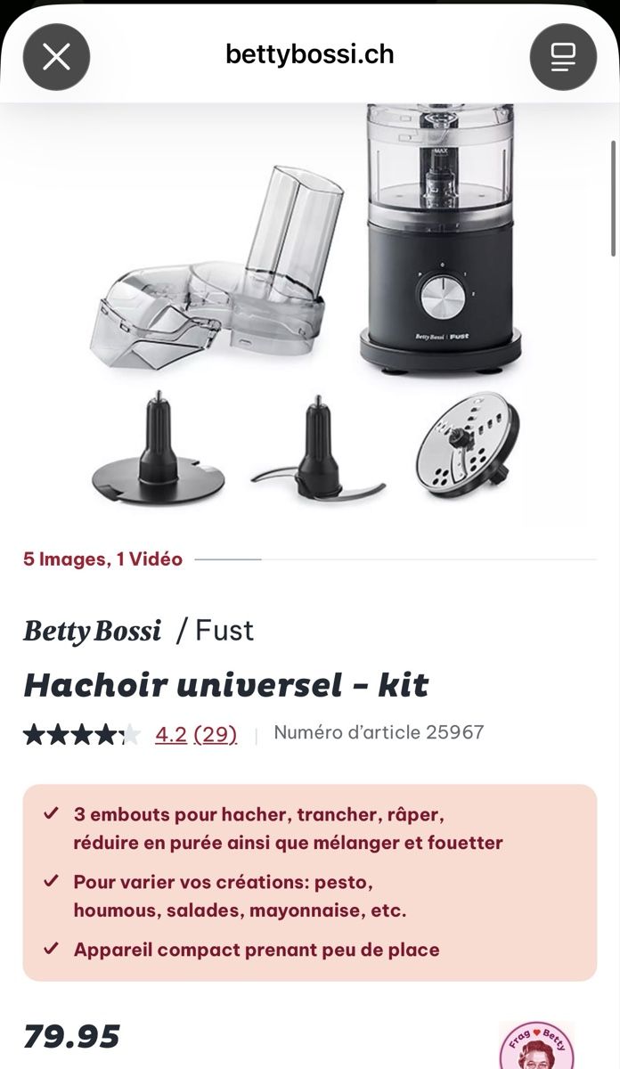 Betty Bossi Elettrodomestici da cucina: Robot multifonction Betty Bossi – Nuovo (secondo la descrizione) da Le Sentier venduto da dar_hb62 1
