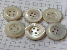 5 Knöpfe, Set Perlmutt Vintage 2,5 Cm