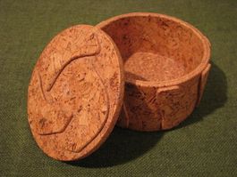 Kork Dose Schmuck Box Schatulle Deckel rund DE LUX B)
