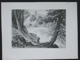 Misox Moesa Fall  Stahlstich von Brockedon