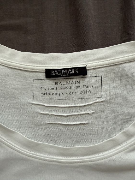 Balmain T-Shirts: Balmain Paris T-Shirt, weisses Shirt, Grösse M, Top! – Gebraucht aus Fällanden von Georgios21 1