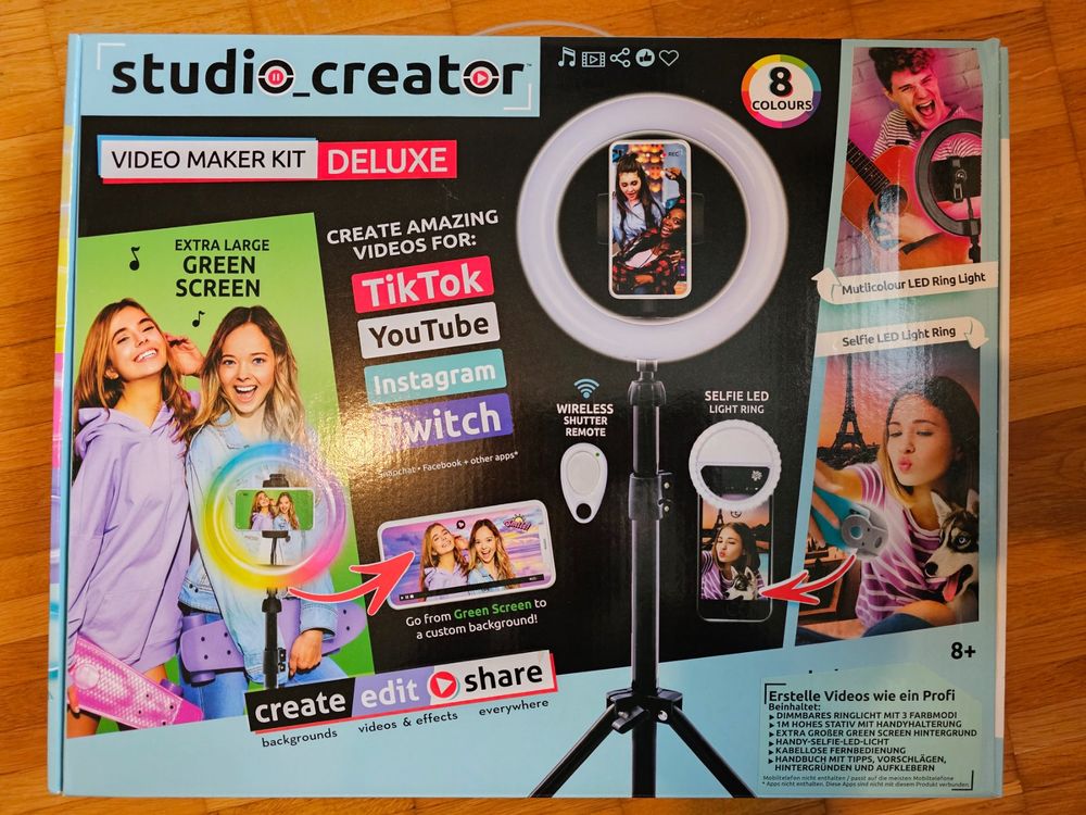 Studio Creator Video Maker Kit LED ring, green screen Lesen! Kaufen