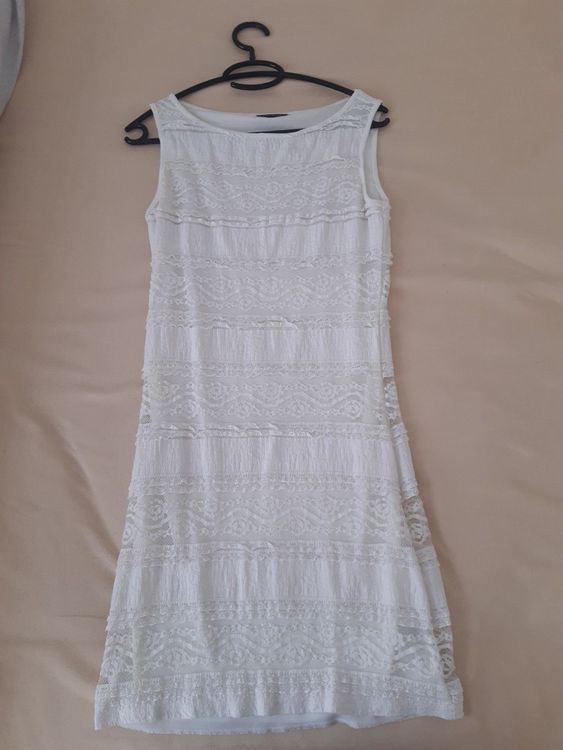 Robe GUESS En Dentelle Crème - Occasion Très Bon état, Taille 6, Dos Croisé, Idéale Pour L'été