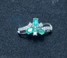 Smaragd Ring Silber 925 vergoldet 💎✨