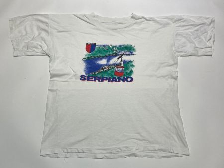 Vintage 80s T-Shirt Serpiano Ticino Lugano Lake Sz Boxy M