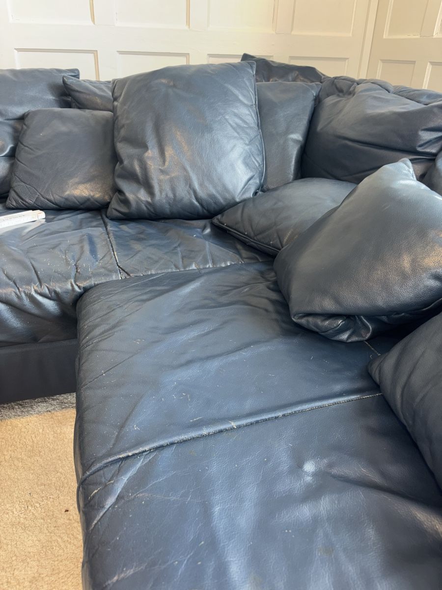 Sofas: Ecksofa aus Leder, dunkelblau – D'occasion à St. Gallen par mei_27db 7
