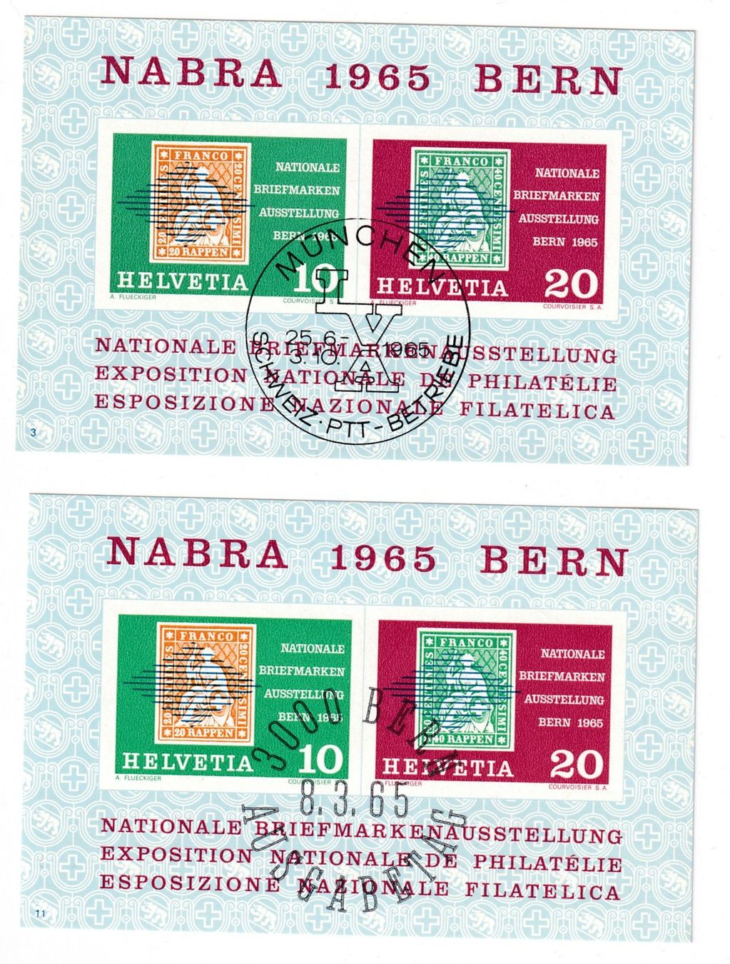 Tutti i francobolli: Sonderblock gestempelt 1965 Spezial Stempel – Nuovo (secondo la descrizione) da Neuchâtel venduto da karlpierrino