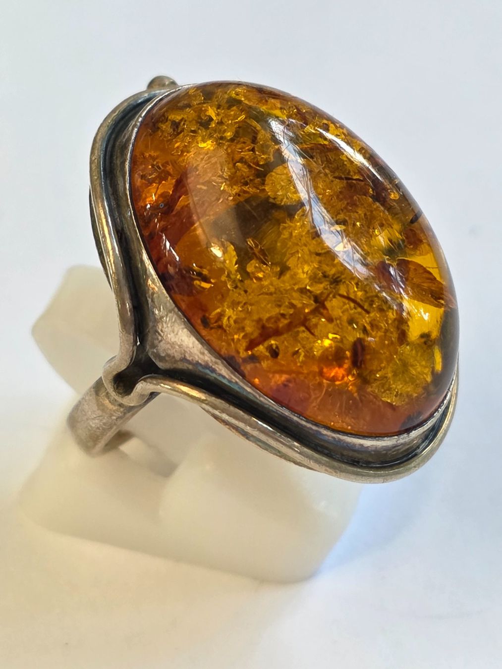 Ringe: Ring Bernstein Silber oval mit Einschlüssen vintage – Neu (gemäss Beschreibung) aus Zürich von ben_mn5h 1