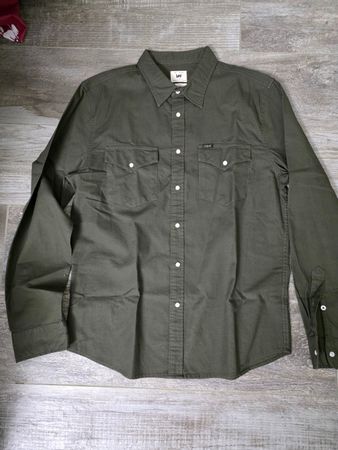 Lee Western Hemd Herren L Slim Fit olivgrün