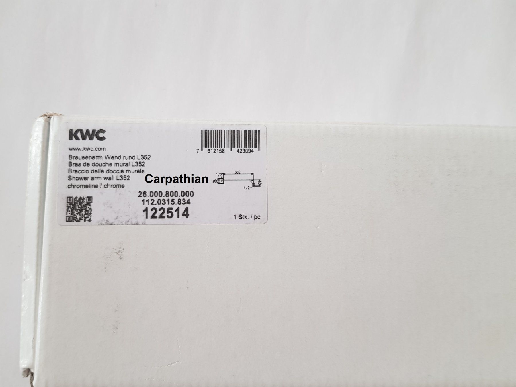 Kwc Soffioni doccia: KWC Brausearm zu Kopfbrause KWC – Nuovo e nell'imballaggio originale da Unterlunkhofen venduto da Carpathian 2