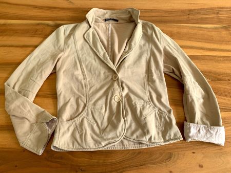 MARC CAIN Jersey Blazer / Jacke beige Grösse N 2 / 36