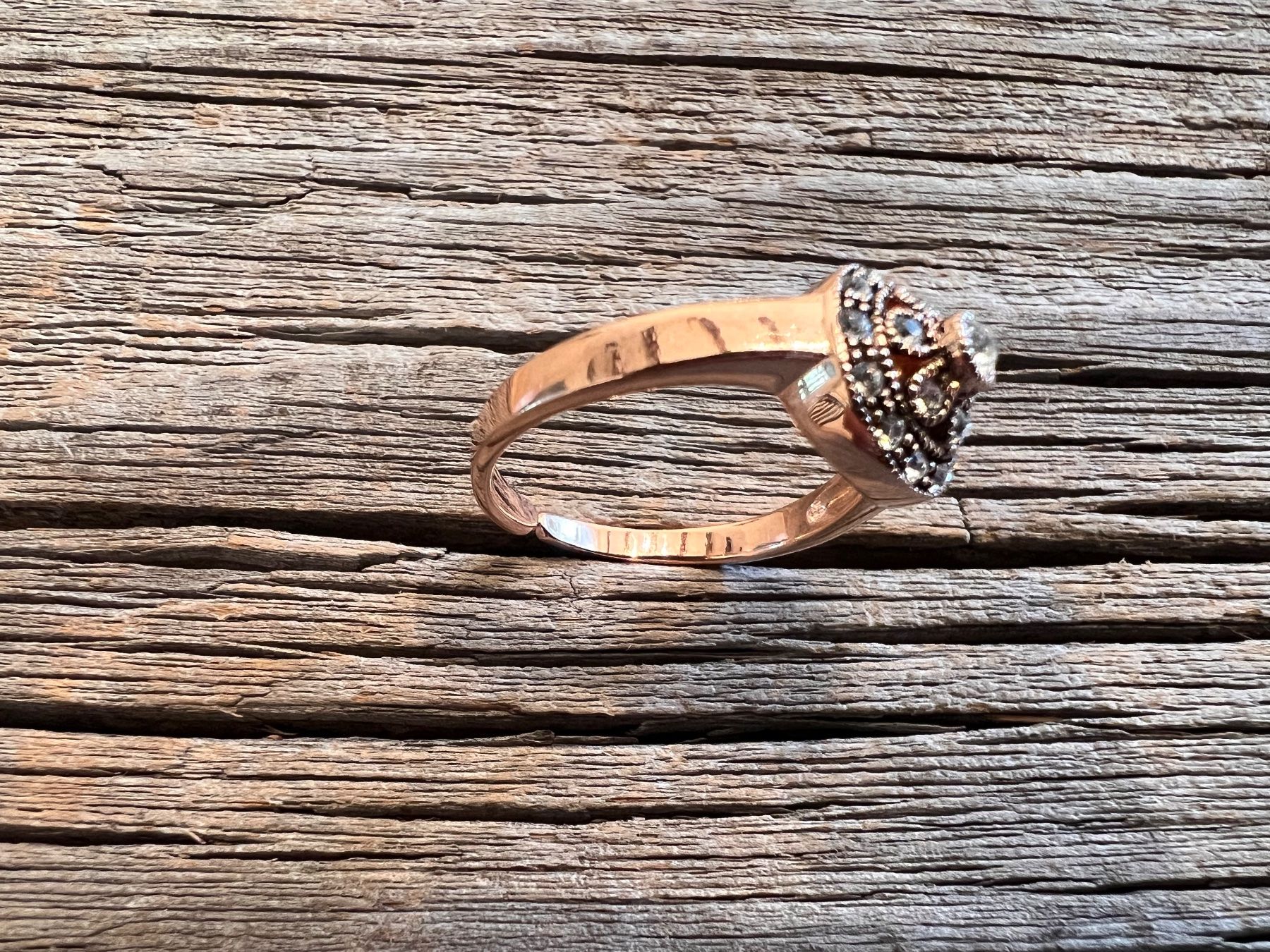 Anelli: Vintage Ring 925 Silber Rotgold vergoldet mit Similis – Nuovo (secondo la descrizione) da Bern venduto da Jiffy 7