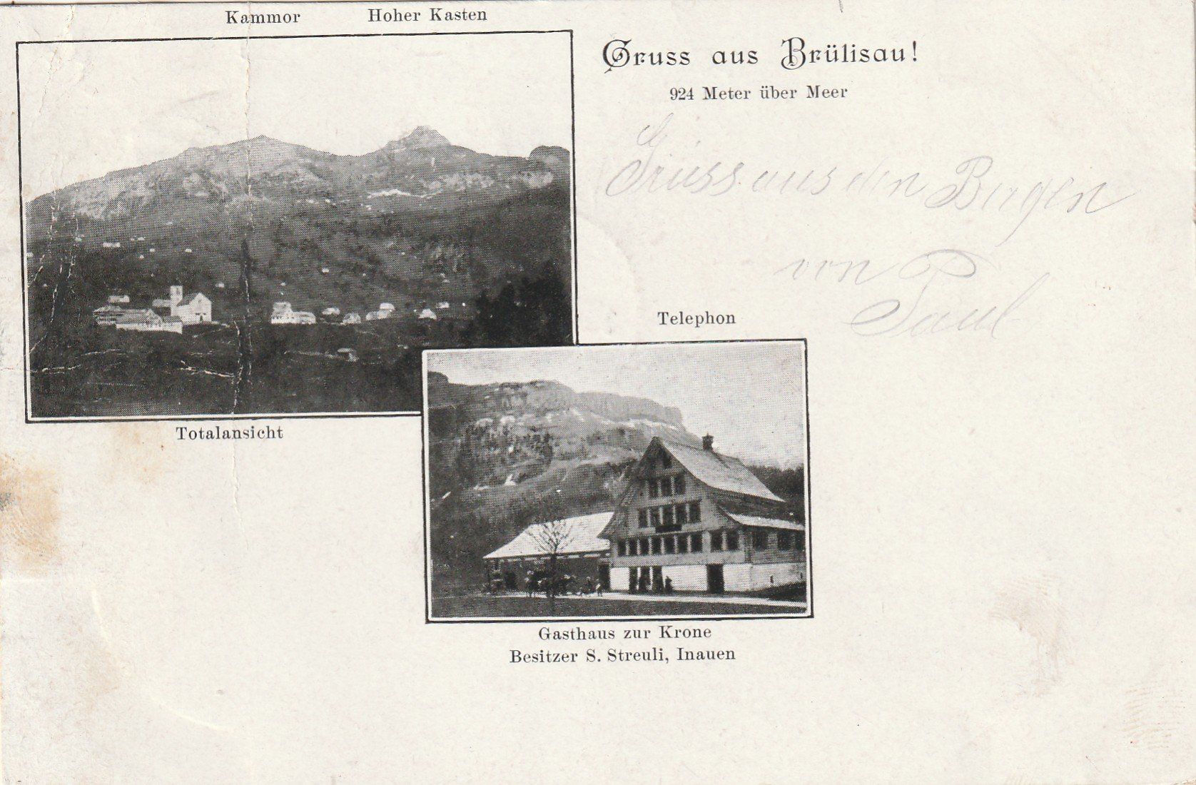 Cartoline postali: Brülisau 2-bildrig – Usato da Rorschacherberg venduto da fratovi2