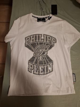 T-shirt Philipp Plein bianco decorato taglia XL