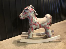 Cheval à bascule enfant motif floral bon état