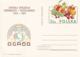 Ganzsache Früchte / Gemüse Polen 1984