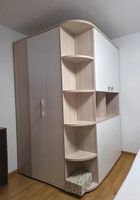 Eckschrank, begehbarer Kleiderschrank, weiss/beige