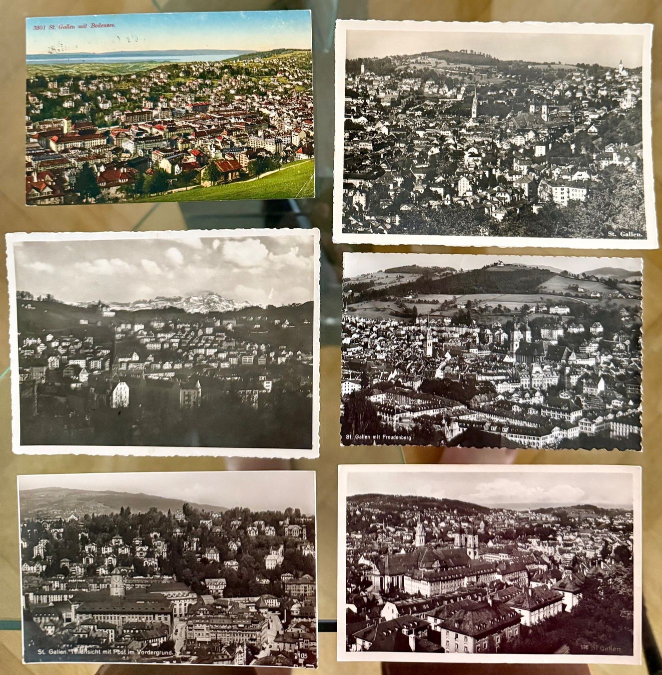 Cartoline postali: 12X AK:  St. Gallen - Panorama – Usato da Lutry venduto da Ediego