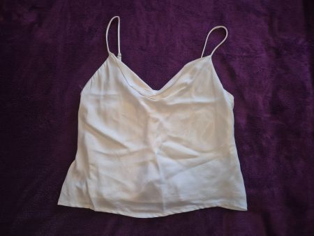 👕Débardeur blanc élégant à bretelles, taille S, comme neuf