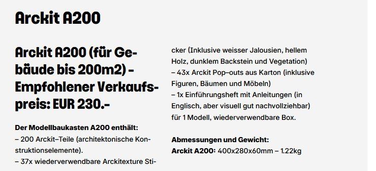 Kit di modellismo & Modellini statici: Arckit 200 Building Blocks Model House Kit – Nuovo e nell'imballaggio originale da Collonges venduto da arashee 3