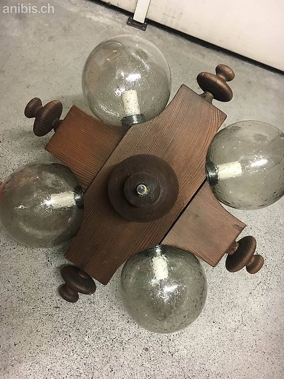 Lampadari & plafoniere: schöne grosse Wohnzimmer Hängelampe mit 4 Glaskugeln – Usato da Zürich venduto da Tivoli2 4