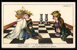 A. Bertiglia: Partie d'Echecs, Les noirs