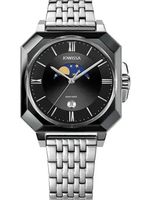 🇨🇭 Herrenuhr Jowissa® Mondphasenuhr Edelstahl, Schwarz NEU