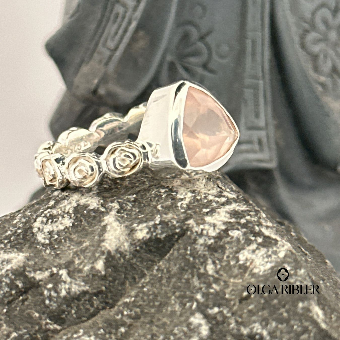 Olga Ribler Anelli: Rosenquarz Ring Silber 925 Ringgrösse 50 – Nuovo (secondo la descrizione) da Luzern venduto da Schmuckoutlet 2
