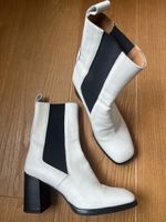 Weisse Leder Stiefeletten Gr. 41, Bervicato