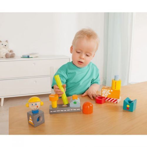Haba Giocattoli: Haba Steckspiel Auf der Baustelle – Nuovo e nell'imballaggio originale da Wangen b. Olten venduto da Babywohl 2
