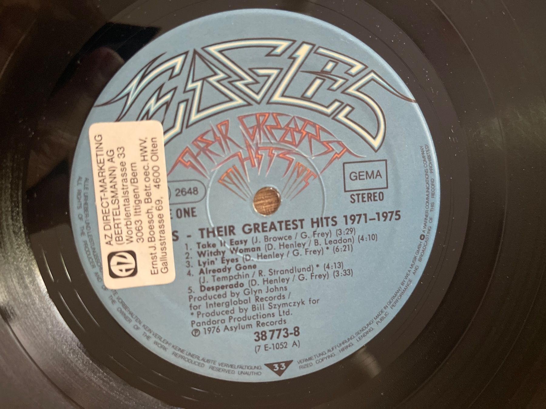 Dischi in vinile: A361/Eagles - Their Greatest Hits 1971-1975 – Usato da Frutigen venduto da Philippe_jsp 2