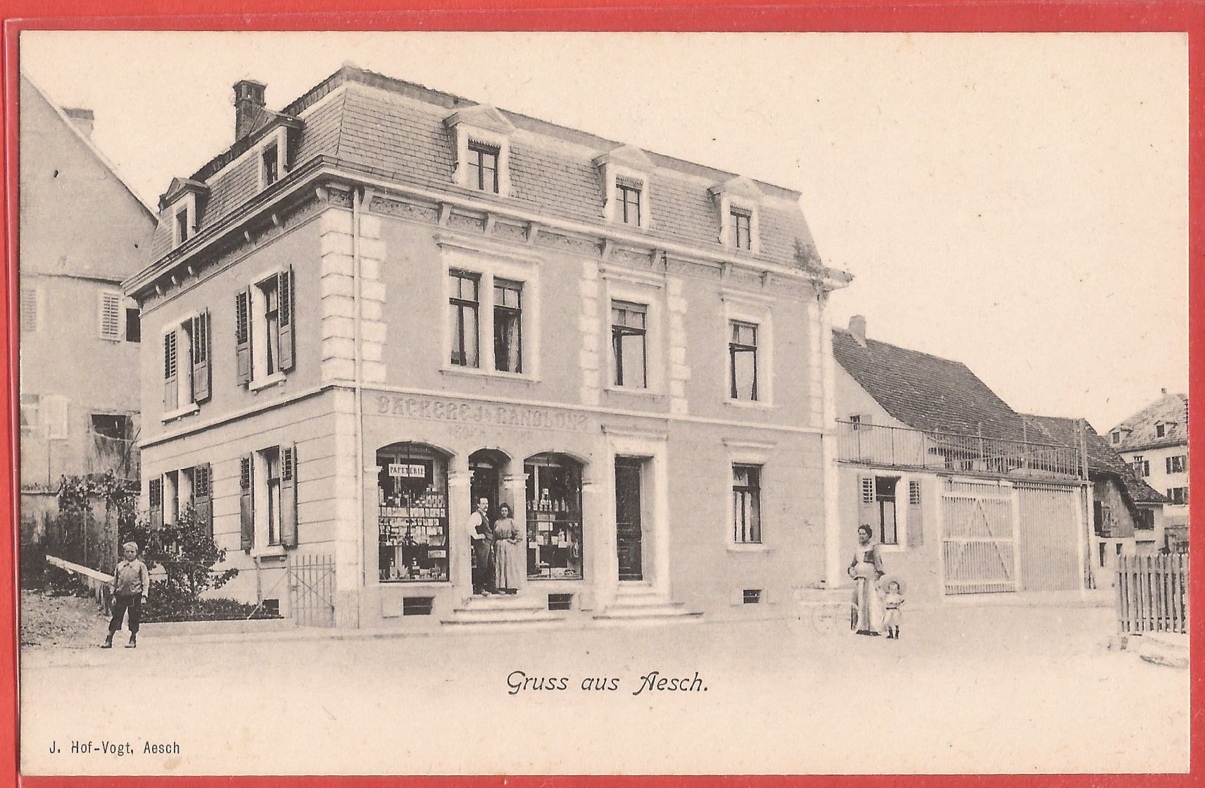 Cartoline postali: Aesch BL - Bäckerei - ca. 1915 – Usato da Fislisbach venduto da Porano