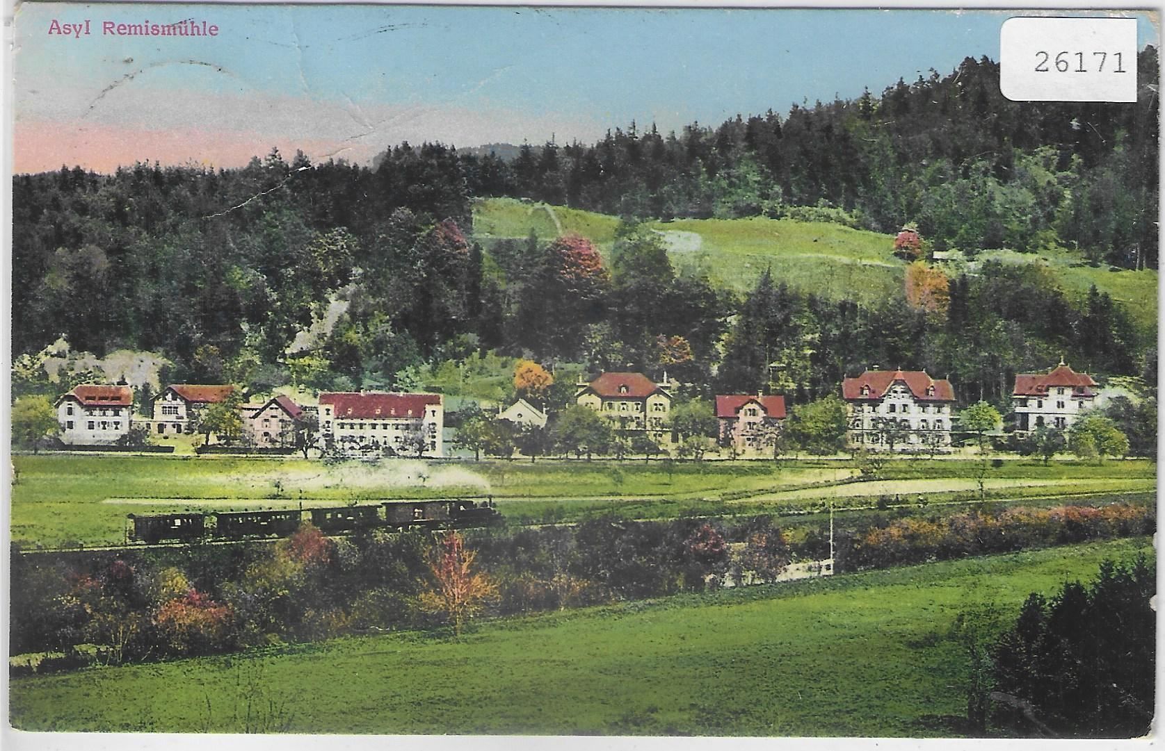 Cartoline postali: Asyl Remismühle mit Dampfzug - Litho – Usato da Ettingen venduto da Kartenplanet