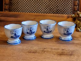 4 Eierbecher Delft-Blau-Stil Holland