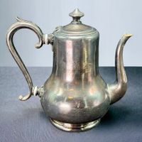 Ancienne Théière cafetière EDUARD HUECK en étain argenté