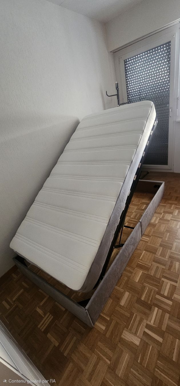 Letti: Lit complet avec sommier relevable coffre de rangement – Nuovo (secondo la descrizione) da Cheseaux-Lausanne venduto da and_ly89