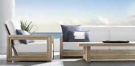 Gartensitzgruppe Teakholz Sofa Outdoormöbel Lounge Couch