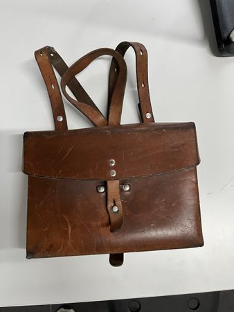 Vintage Schweizer Militärtasche / Ledertasche Braun