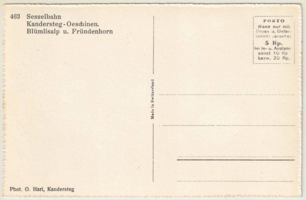 Ansichtskarten: Kandersteg - Sessellift Oeschinen Farb Version – Gebraucht aus Binningen von Mountainrider 1
